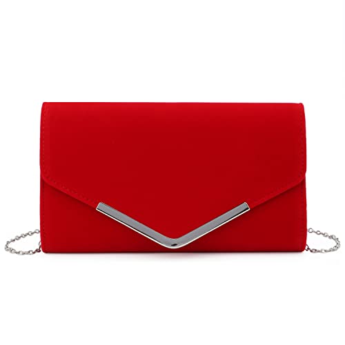 EVEOUT Abend-Clutch aus Samt für Damen Handtasche mit Kette Braut Umhängetasche für Hochzeitsfeier Abschlussball Geldbeutel von EVEOUT