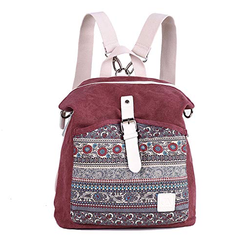 EVEOUT Vintage Unisex Casual Canvas College Schulter Rucksack, Frauen und Herren Laptop Rucksack für die Arbeit Schule Reisen, Wandern Camping Daypacks von EVEOUT