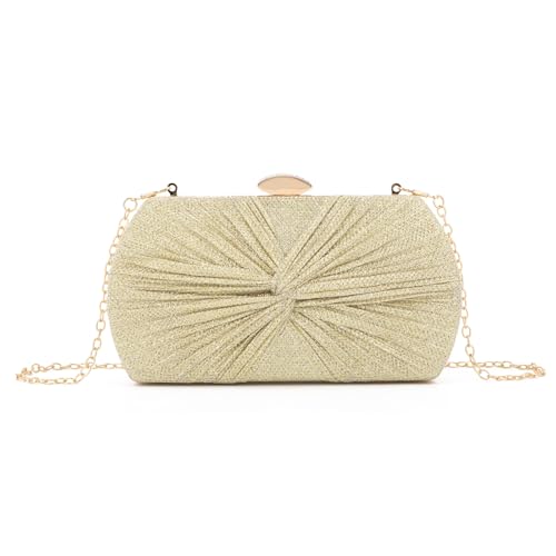 EVEOUT Clutch für Damen Glitzer Abendhandtasche mit Abnehmbare Kette Elegant Umhängetasche Handtasche für Party Hochzeit Abendessen von EVEOUT