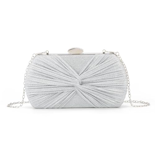 EVEOUT Clutch für Damen Glitzer Abendhandtasche mit Abnehmbare Kette Elegant Umhängetasche Handtasche für Party Hochzeit Abendessen von EVEOUT