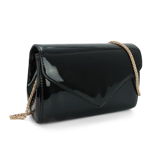 EVEOUT Clutch für Damen Lackleder Tasche mit Schulter Chian Elegant Lackleder Umhängetasche Partyhandtasche Abendhandtasche von EVEOUT