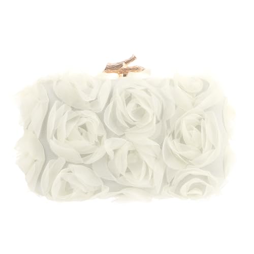 EVEOUT Damen Blume Abendtasche Clutch mit Kette Elegante Mesh Blume Umhängetasche für Party Abschlussball Hochzeit Braut Handtasche von EVEOUT