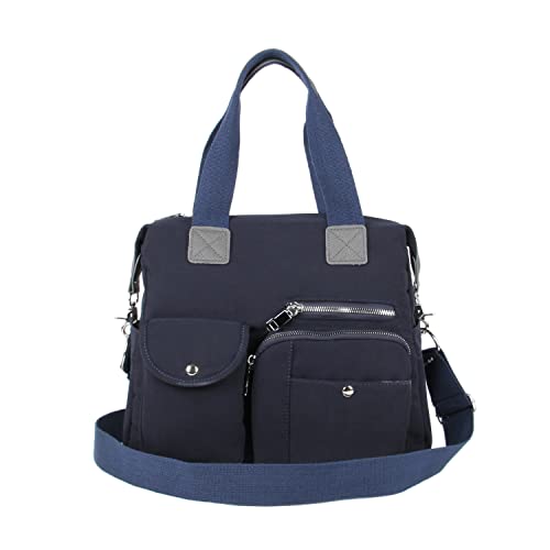 EVEOUT Damen Handtasche Multi Tasche Große Umhängetasche Hobo Taschen für Reise Arbeit Schule Camping Versand(Stil 2 Dunkelblau) von EVEOUT
