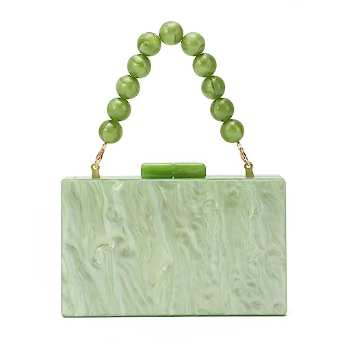 EVEOUT Damen Elegante Acryl Abendtasche Clutch mit Perlen-Handkette Marmorierte Umhängetasche Handtaschen für Party Abschlussball Hochzeit Brauttasche von EVEOUT