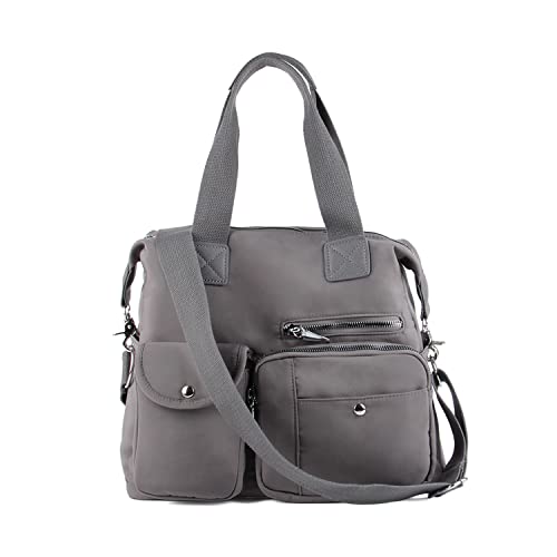 EVEOUT Damen Handtasche Multi Tasche Große Umhängetasche Hobo Taschen für Reise Arbeit Schule Camping Versand(Stil 2 Grau) von EVEOUT