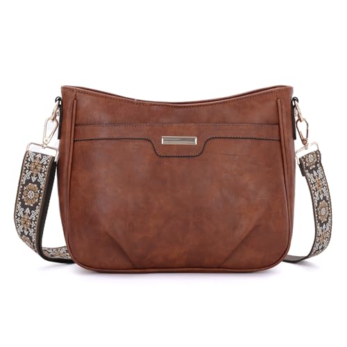 EVEOUT Damen Umhängetasche aus Kunstleder Minimalistische Quadrat-Tasche mit Fronttasche Verstellbarer Gurt für Schulter oder Crossbody von EVEOUT