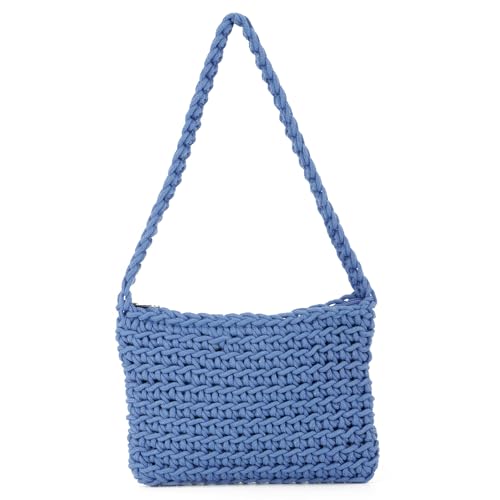 EVEOUT Gehäkelte Handtasche für Damen Mädchen Kleine gestrickte Clutch Tote Sommer Gewebte Schultertaschen von EVEOUT