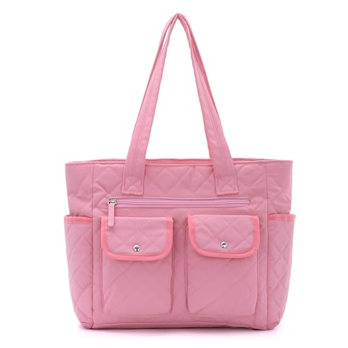 EVEOUT Gesteppte Schultertasche Damen Große Stepptasche Laptoptasche Leichte Puffy Shopper Tragetasche mit Koffergurt für Arbeit Reisen Universität von EVEOUT