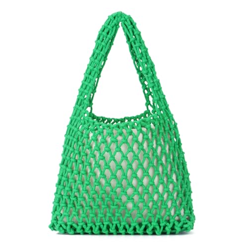 EVEOUT Gewebte Clutch Tasche für Damen Mädchen Kleine Gehäkelte Tote Handtasche Sommer Gestrickt Mesh Strandtasche von EVEOUT