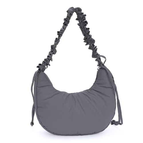 EVEOUT Puffer Halbmonds Umhängetaschen Damen Gesteppte Mondsichel Schultertaschen Leichte Puffer Halbmonds Shopper Tote Gesteppte Puffy Umhängetaschen Tragetasche von EVEOUT