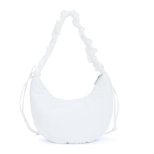 EVEOUT Puffer Halbmonds Umhängetaschen Damen Gesteppte Mondsichel Schultertaschen Leichte Puffer Halbmonds Shopper Tote Gesteppte Puffy Umhängetaschen Tragetasche von EVEOUT