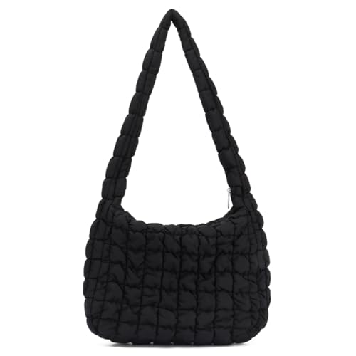 EVEOUT Puffer Schultertaschen Damen Große Gesteppte Umhängetaschen Leichte Quilted Tote Shopper Puffer Tragetasche Arbeitstasche von EVEOUT