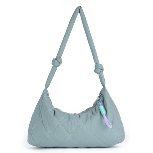 EVEOUT Puffer Schultertaschen Damen Übergröße Gesteppte Shopper Leichte Puffy Quilted Tote Umhängetaschen Tragetasche Arbeitstasche von EVEOUT