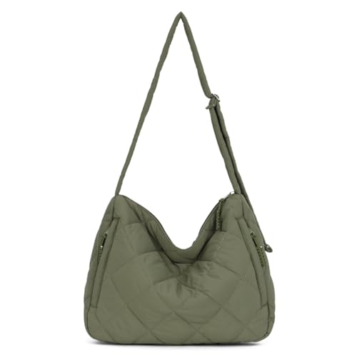 EVEOUT Puffer Umhängetaschen Damen Große Gesteppte Schultertaschen Leichte Puffy Tote Shopper Gesteppte Umhängetaschen Tragetasche Arbeitstasche von EVEOUT