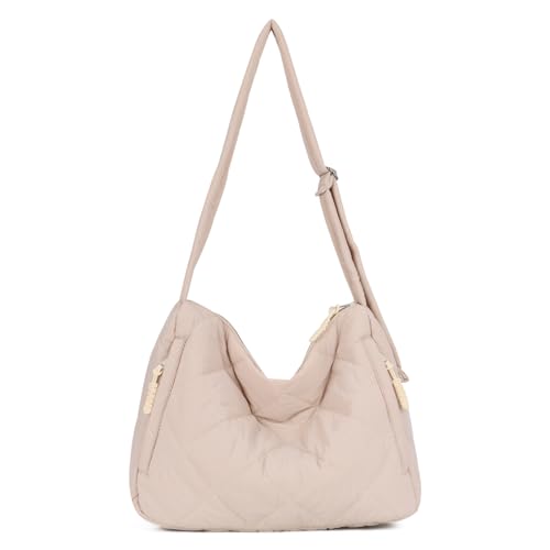 EVEOUT Puffer Umhängetaschen Damen Große Gesteppte Schultertaschen Leichte Puffy Tote Shopper Gesteppte Umhängetaschen Tragetasche Arbeitstasche von EVEOUT