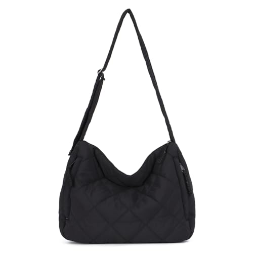 EVEOUT Puffer Umhängetaschen Damen Große Gesteppte Schultertaschen Leichte Puffy Tote Shopper Gesteppte Umhängetaschen Tragetasche Arbeitstasche von EVEOUT