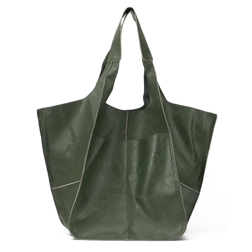 EVEOUT Retro Umhängetaschen für Damen Weiches Kunstleder Schultertaschen Mode Einfache Große Handtasche Shopper Tragetasche von EVEOUT