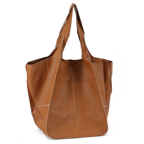 EVEOUT Retro Umhängetaschen für Damen Weiches Kunstleder Schultertaschen Mode Einfache Große Handtasche Shopper Tragetasche von EVEOUT