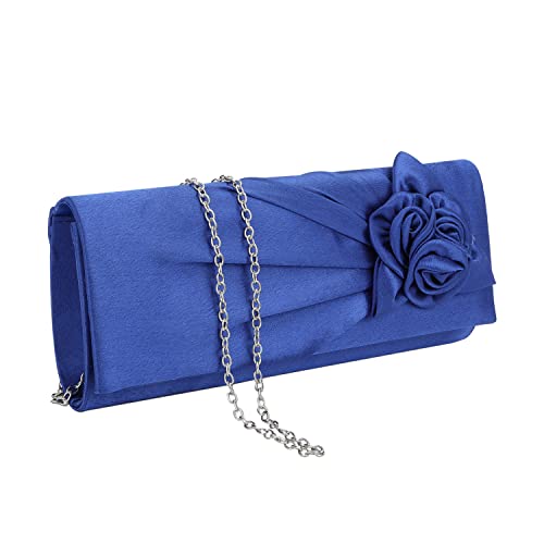 EVEOUT Satinblume Abend Clutch Handtasche für Damen Schultertasche Hochzeitsfeier Prom Geldbörse für Damen Brauttasche von EVEOUT