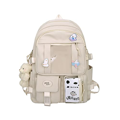 EVEOUT Kinderrucksäcke mit schönen Anhängern und Pins Zubehör für Damen Nylon Schultasche Große Kapazität Rucksack Daypacks Multipacks für Teenager Mädchen von EVEOUT