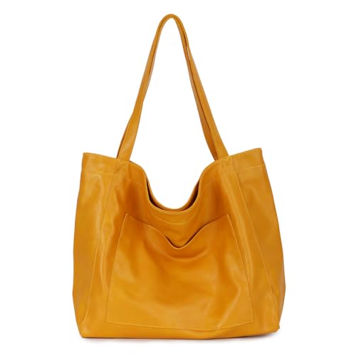 EVEOUT Schultertaschen Damen Große Umhängetaschen PU Leder Lässige Shopper Arbeitstasche in Übergröße Tragetasche für Urlaub Reisen von EVEOUT