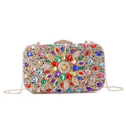 EVEOUT Strass Abendtasche Clutch für Damen Kristall Hochzeit Handtasche Umhängetasche für Party Abschlussball von EVEOUT