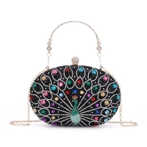 EVEOUT Strassstein Clutch für Damen Handtaschen mit Kette Elegante Kristall Hochzeitstaschen Abendtasche Brauttasche Umhängetasche für Party Abschlussball von EVEOUT