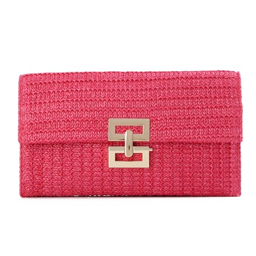 EVEOUT Stroh Clutch für Damen Sommer Stroh Handtasche Hochzeitstasche Gewebt Clutch für Party Urlaub von EVEOUT