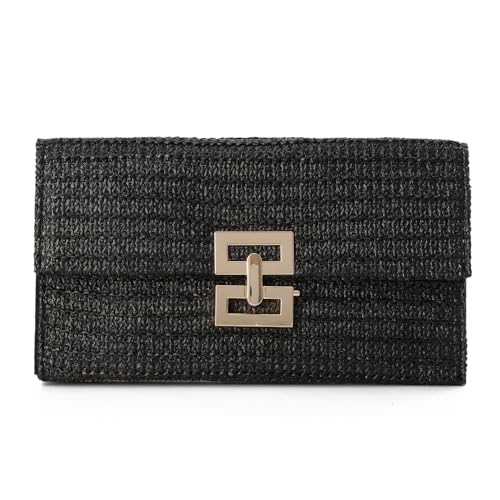 EVEOUT Stroh Clutch für Damen Sommer Stroh Handtasche Hochzeitstasche Gewebt Clutch für Party Urlaub von EVEOUT