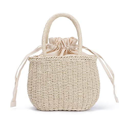 EVEOUT Stroh Handtasche Damen Sommer Handgewebt Clutch Henkeltaschen Rattan Strandtasche von EVEOUT