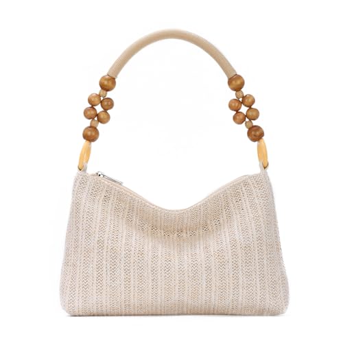 EVEOUT Damen Stroh Umhängetasche Sommer Boho Chic Unterarmtasche Tragetasche Gewebte Raffia Schultertasche Strandtasche von EVEOUT