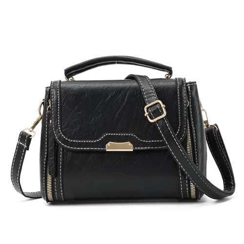 EVEOUT Vintage Leder Umhängetasche Damen Retro Quadratische Handtasche Mode Schultertaschen mit Handkette EVEOUT Vintage Leder Umhängetasche Damen Retro Quadratische Handtasche Mode Schultertaschen mit Handkette von EVEOUT