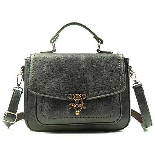 EVEOUT Casual Vegan Leder Umhängetasche für Frauen, Retro Damen Designer Kleine Mini-Einkaufstasche Handtasche Klassiker Top Griff Taschen Stilvolle Messenger Satchel Handtasche Tasche für Mädchen von EVEOUT