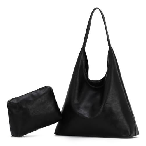 EVEOUT Weiches Leder Tote Tasche für Damen Große Hobo Schultertaschen mit Beuteltasche Minimal Kunstleder Umhängetaschen Tragetasche Shopper für Arbeit Urlaub Hochschulen von EVEOUT