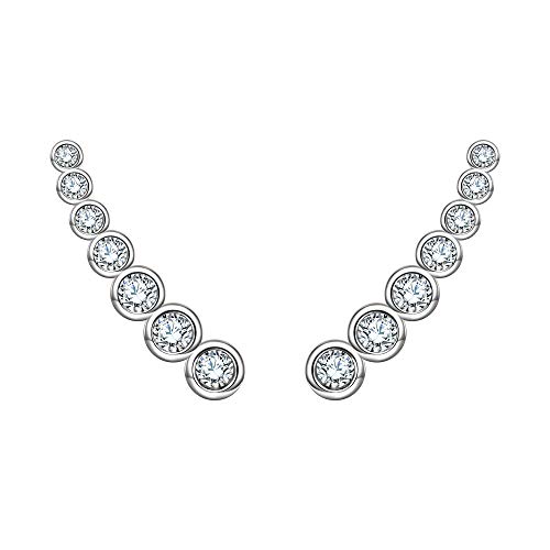 EVER FAITH® 925 Sterling Silber Cubic Zirkonia einfach Ohrstecker Cuff Wrap Sweep Hook Ohrringe 1 Pair N07222-1 von EVER FAITH