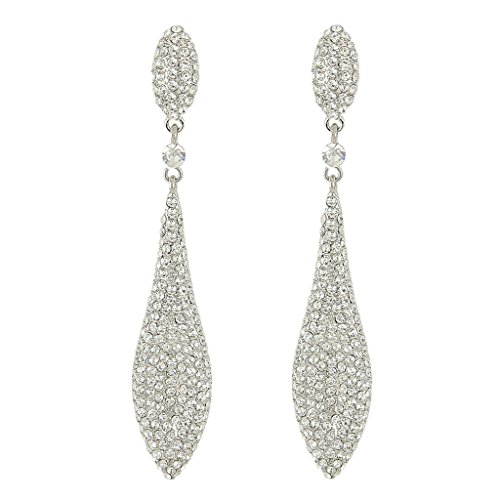 EVER FAITH® österreichische Kristall elegant herrlich Anhänger Ohrringe Silber-Ton N05420-1 von EVER FAITH