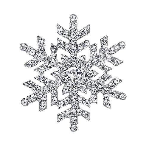 EVER FAITH® österreichischen Kristall Schneeflocke Blume elegant Braut Brosche Klar Silber-Ton A11453-1 von EVER FAITH