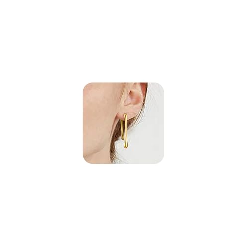 EVER FAITH 18K Goldene Tropfen Ohrringe Chunky mattierte Ohrstecker Damen Gold Earrings Vergoldete Statement Ohrschmuck von EVER FAITH