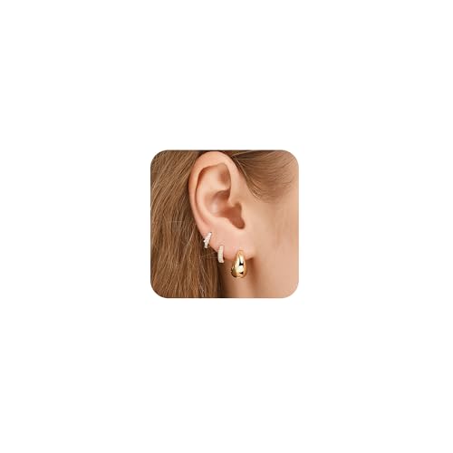 EVER FAITH 3 Paar Gold Cubic Zirkonia Hoop Huggie Ohrringe Sets für Damen Hypoallergen Knorpel Helix Ohrring Stacks für mehrere Piercing Dainty Trendy Schmuck Geschenk EVER FAITH 3 Paar Gold Cubic Zirkonia Hoop Huggie Ohrringe Sets für Damen Hypoallergen Knorpel Helix Ohrring Stacks für mehrere Piercing Dainty Trendy Schmuck Geschenk von EVER FAITH
