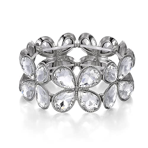 EVER FAITH Armband Funkelndes Strass Kristall Art Deco-elastisches Stretch-Armkette für Damen Party Braut Stil B EVER FAITH Armband Funkelndes Strass Kristall Art Deco-elastisches Stretch-Armkette für Damen Party Braut Stil B von EVER FAITH