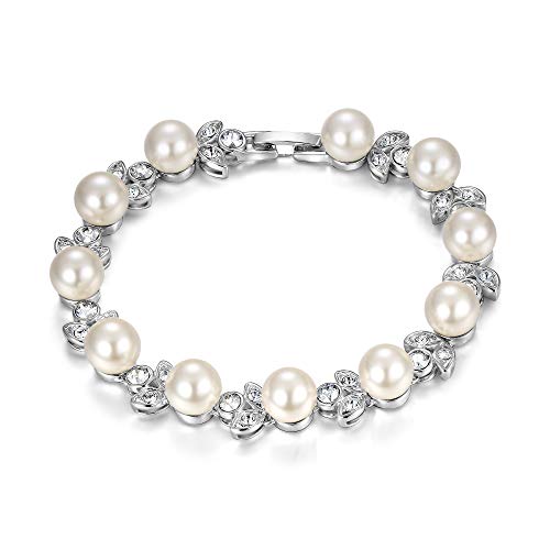 EVER FAITH Armband Simuliertes Perlen Hochzeit Strass Kristall Perle Braut Armkette für Damen EVER FAITH Armband Simuliertes Perlen Hochzeit Strass Kristall Perle Braut Armkette für Damen von EVER FAITH