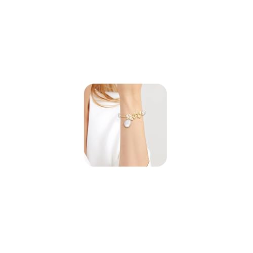 EVER FAITH Barock Süßwasser Perlen Armband mit Zierlich Gold plattiert Seide handgefertigt Blume Charm Verstellbar Armkette für Damen Mädchen EVER FAITH Barock Süßwasser Perlen Armband mit Zierlich Gold plattiert Seide handgefertigt Blume Charm Verstellbar Armkette für Damen Mädchen von EVER FAITH