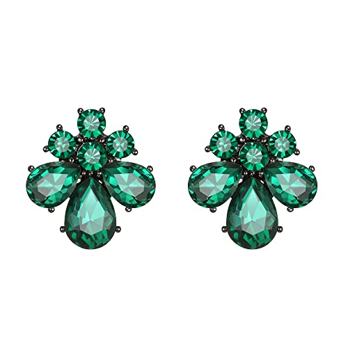 EVER FAITH Blumen Ohrstecker für Damen Mädchen Strass Kristall Hochzeits Braut Tropfen Ohrringe Grün EVER FAITH Blumen Ohrstecker für Damen Mädchen Strass Kristall Hochzeits Braut Tropfen Ohrringe Grün von EVER FAITH