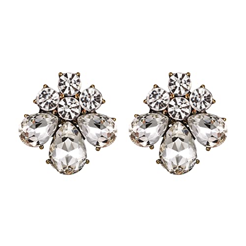 EVER FAITH Blumen Ohrstecker für Damen Mädchen Strass Kristall Hochzeits Braut Tropfen Ohrringe von EVER FAITH
