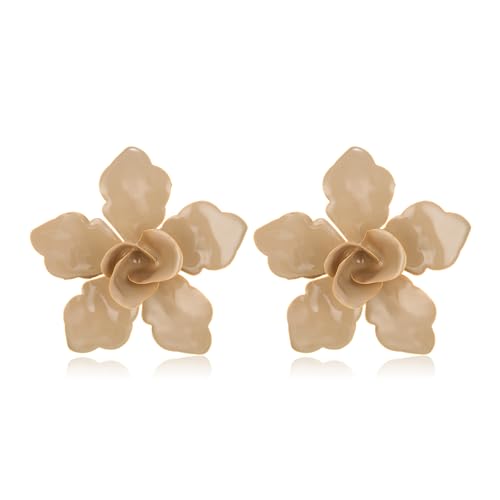EVER FAITH Braun Blume Ohrringe Emaille große Statement Boho Floral Ohrstecker Sommer Schmuck für Damen Urlaub von EVER FAITH