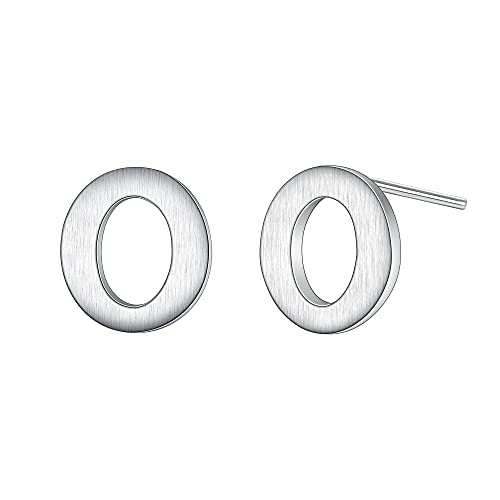 EVER FAITH Buchstabe O Ohrringe für Damen Mädchen Teenager Jungen Männer, 925 Sterling Silber Mini Ohrstecker Minimalistischer Schmuck von EVER FAITH