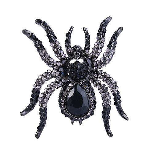 EVER FAITH Damen Brosche österreichische Kristall Halloween Gothic Spinne Schädel von EVER FAITH