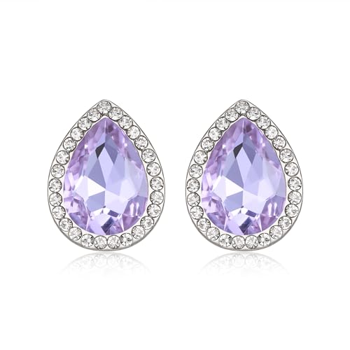 EVER FAITH Damen Kristall Hochzeit Bridal Teardrop Ohrstecker schillernden Hell Lila von EVER FAITH