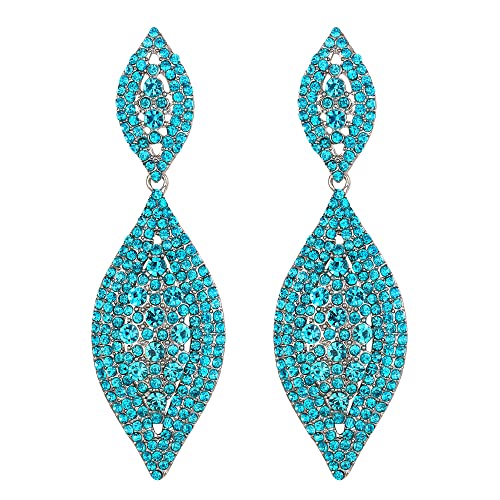 EVER FAITH Damen Ohrringe Österreichische Kristall Hochzeit Braut Charm 2 Blatt Drop Baumeln Ohrstecker Hellblau EVER FAITH Damen Ohrringe Österreichische Kristall Hochzeit Braut Charm 2 Blatt Drop Baumeln Ohrstecker Hellblau von EVER FAITH
