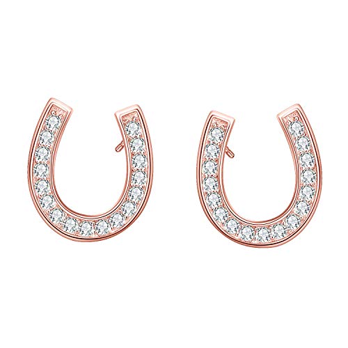 EVER FAITH Damen Ohrstecker 925 Sterling Silber Cubic Zirconia Hufeisen Einfach Ohrringe von EVER FAITH